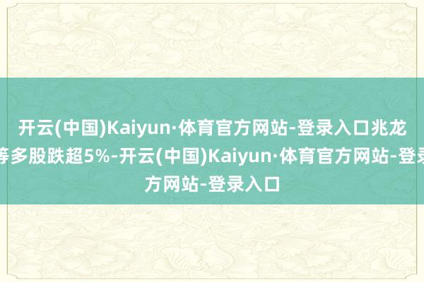 开云(中国)Kaiyun·体育官方网站-登录入口兆龙互连等多股跌超5%-开云(中国)Kaiyun·体育官方网站-登录入口