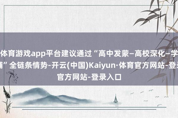 体育游戏app平台建议通过“高中发蒙—高校深化—学友反哺”全链条情势-开云(中国)Kaiyun·体育官方网站-登录入口
