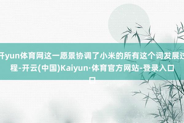 开yun体育网这一愿景协调了小米的所有这个词发展过程-开云(中国)Kaiyun·体育官方网站-登录入口