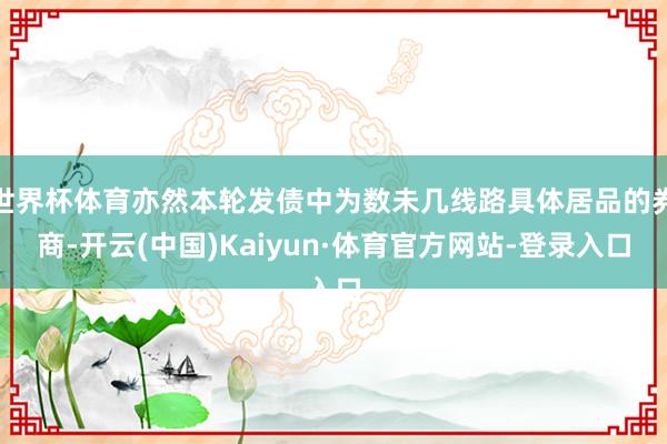 世界杯体育亦然本轮发债中为数未几线路具体居品的券商-开云(中国)Kaiyun·体育官方网站-登录入口