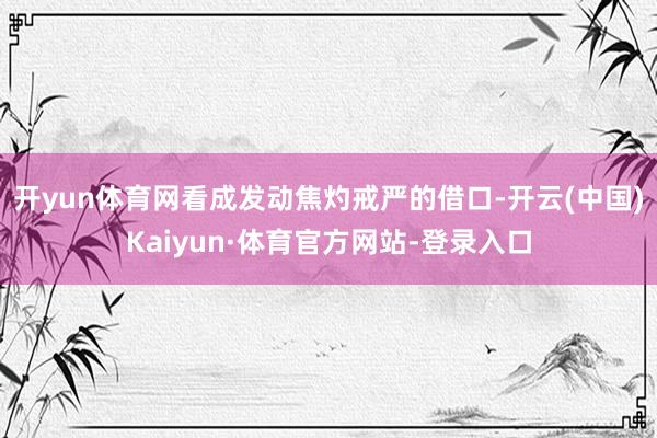 开yun体育网看成发动焦灼戒严的借口-开云(中国)Kaiyun·体育官方网站-登录入口