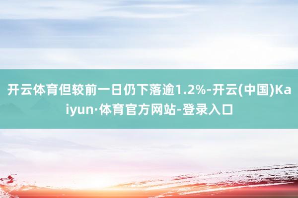 开云体育但较前一日仍下落逾1.2%-开云(中国)Kaiyun·体育官方网站-登录入口